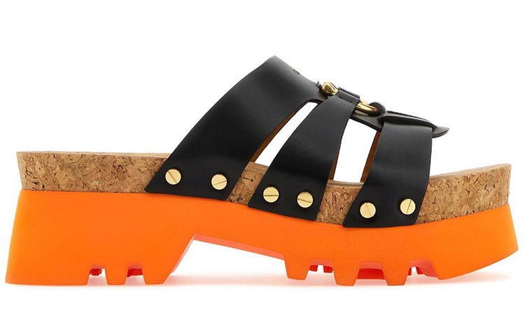 (W) Chloe Leather Platform Slide 'Black Brown' 圖 2