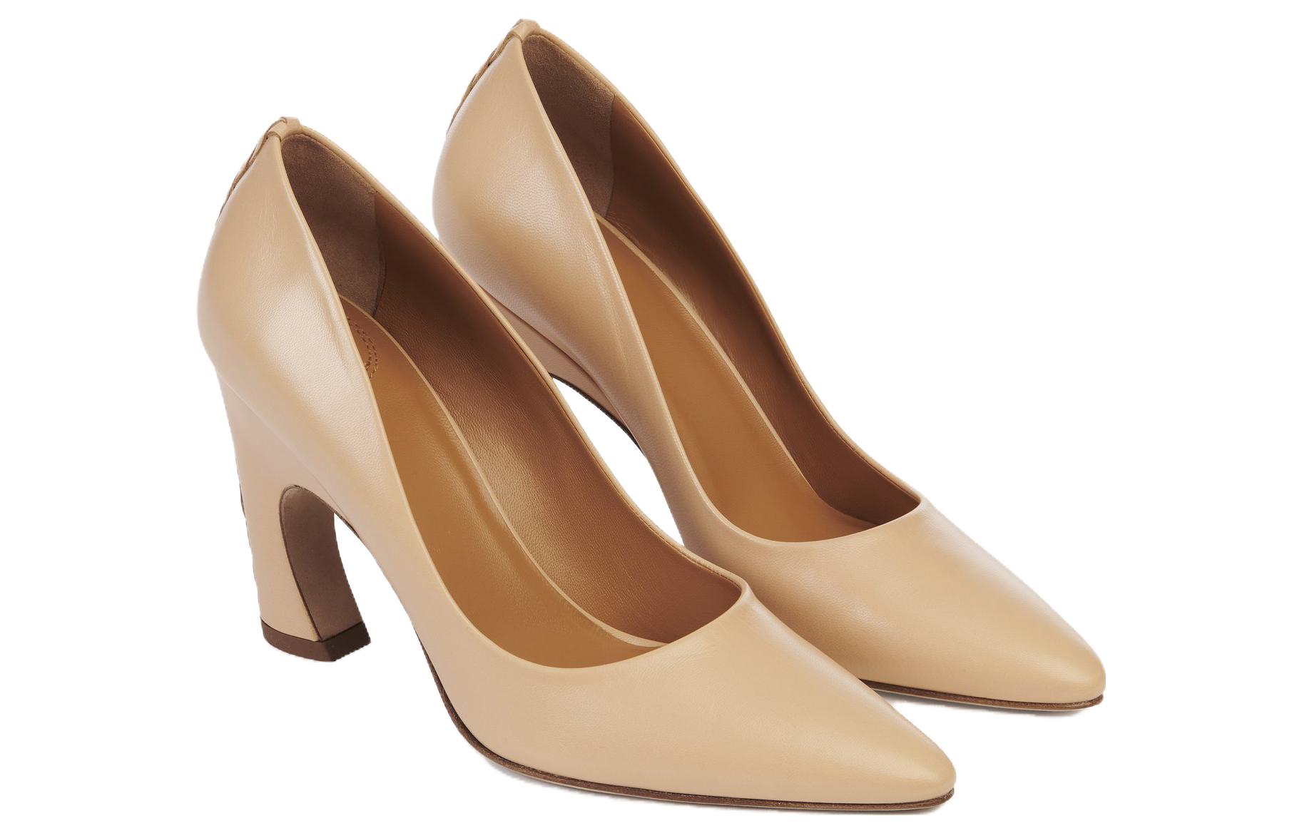 Lookbook (W) Kasut Tumit Chloe Kulit 'Keanggunan Ringkas - Beige Krip' CHC23W959GD268