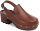 Order (Women) Chloe Leather Round-Toe Buckle 'Brown Block Heel' CHC23S774B8244