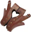 Lookbook (Women) Chloe Leather Round-Toe Buckle 'Brown Block Heel' CHC23S774B8244
