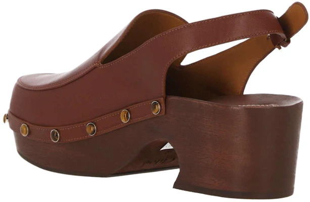 (Women) Chloe Leather Round-Toe Buckle 'Brown Block Heel' CHC23S774B8244 Purchase (Women) Chloe Leather Round-Toe Buckle 'Brown Block Heel' CHC23S774B8244