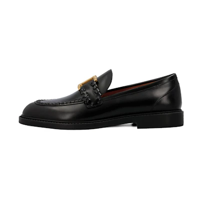 (W) Chloe Leather Round Toe Slip-On 'Black'