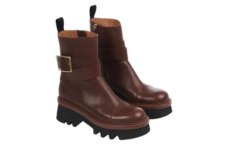 (W) Chloé Owena Ankle Boots 'Brown' 圖 4