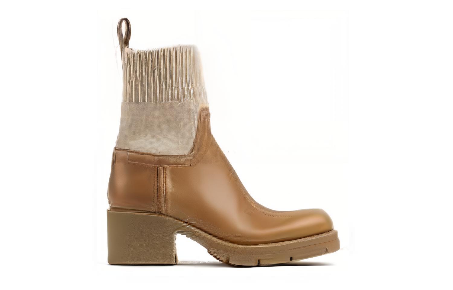 (W) Chloe Leather Slide-On Ankle Boots 'Brown Fashion' 圖 2