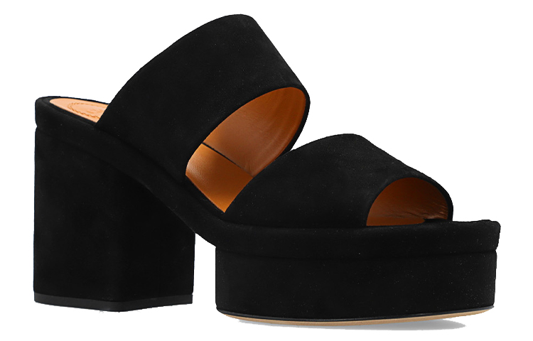 Order (W) Chloe Kasut Tumit Runcing 'Fashion Mule Hitam' Kulit Slip-On CHC23S784CJ001