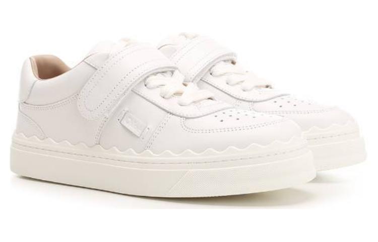 (W) Chloe Leather Velcro Fashion Sneaker 'White' 圖 3