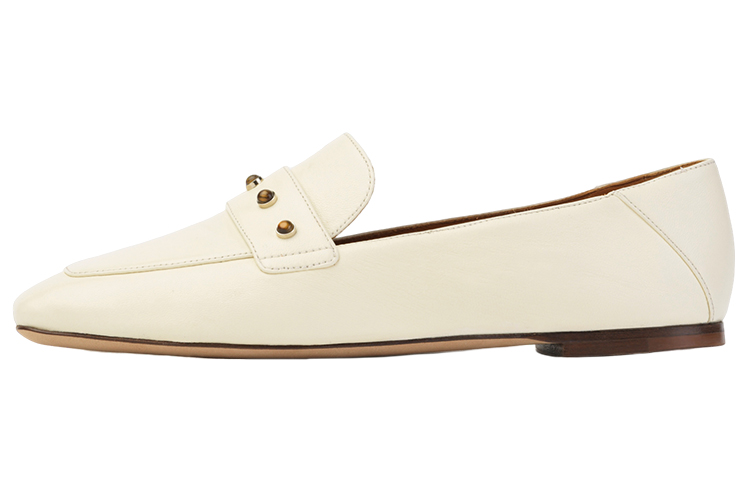 (W) Chloe Leather White 'Gemstone Slip-On Loafers'