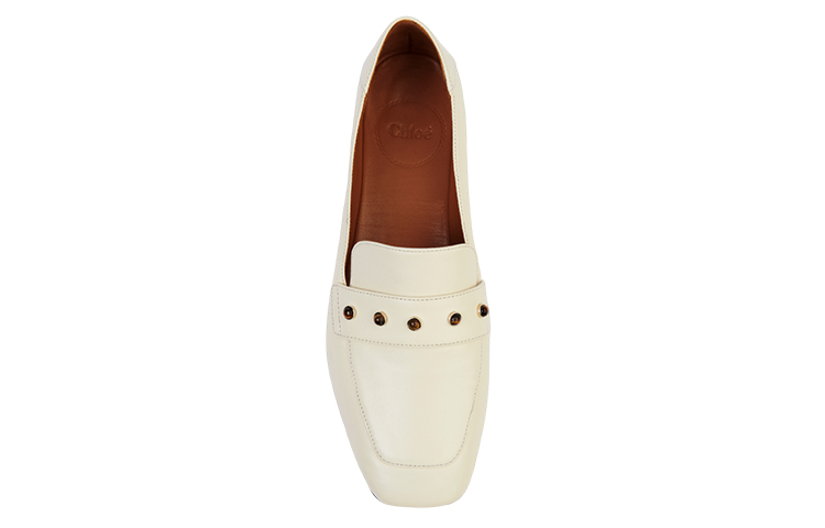 (W) Chloe Leather White 'Gemstone Slip-On Loafers' 圖 4