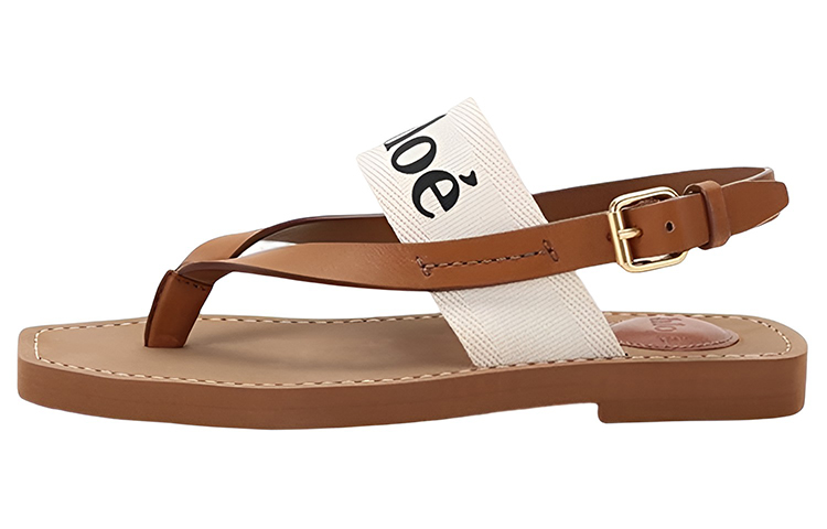 (W) Chloe Logo Buckle Sandals 'Brown'
