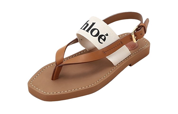 (W) Chloe Logo Buckle Sandals 'Brown' 圖 2