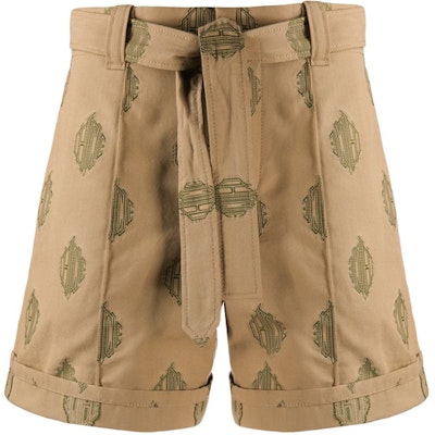 (W) Chloe Logo Jacquard Seluar Pendek Kasual Warna Kaki. CHC20SSH2131224I Order (W) Chloe Logo Jacquard Seluar Pendek Kasual Warna Kaki. CHC20SSH2131224I