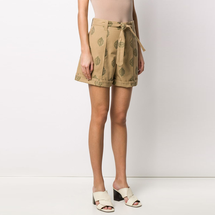 Purchase (W) Chloe Logo Jacquard Seluar Pendek Kasual Warna Kaki. CHC20SSH2131224I