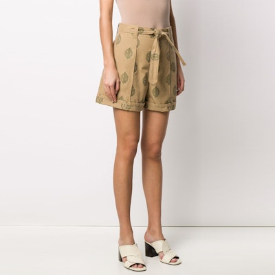 (W) Chloe Logo Jacquard Seluar Pendek Kasual Warna Kaki. CHC20SSH2131224I Purchase (W) Chloe Logo Jacquard Seluar Pendek Kasual Warna Kaki. CHC20SSH2131224I