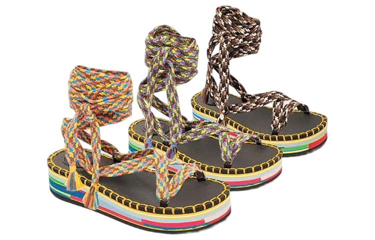 Shop (W) クロエロウ マルチカラーフラットサンダル CHC22U619Z19CA