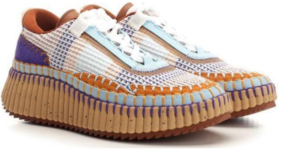 (W) Zapatillas Chloe Low-Top con Cordones 'Blanco Azul' CHC22S579Y099L Lookbook (W) Zapatillas Chloe Low-Top con Cordones 'Blanco Azul' CHC22S579Y099L