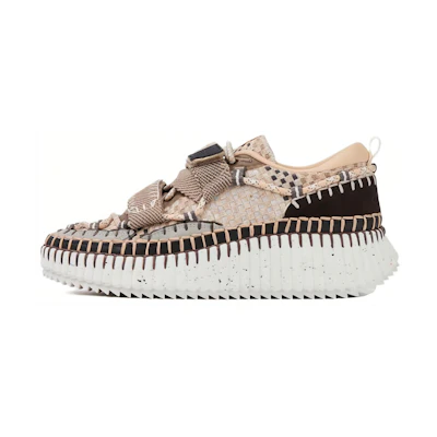 (W) Chloe Low-Top Lace-Up Sneakers 'White Brown'