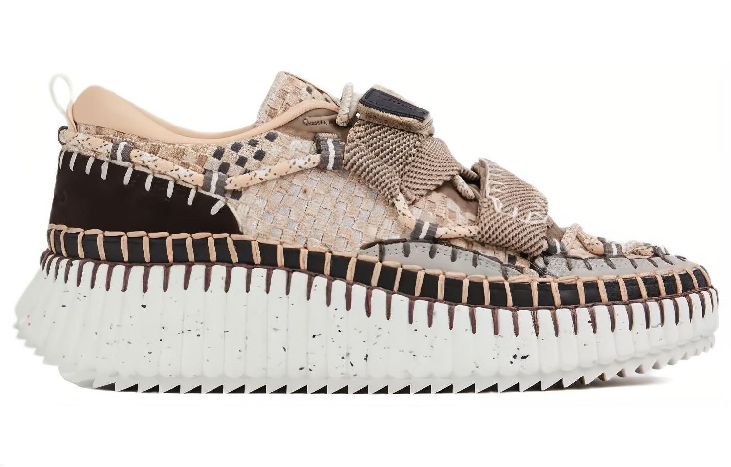 (W) Chloe Low-Top Lace-Up Sneakers 'White Brown' 圖 2