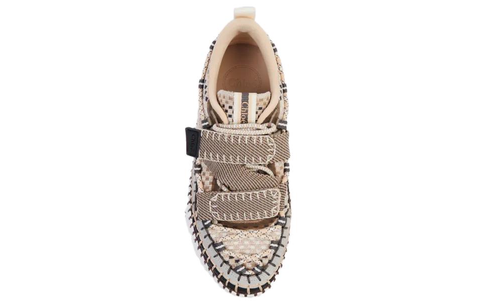 (W) Chloe Low-Top Lace-Up Sneakers 'White Brown' 圖 5