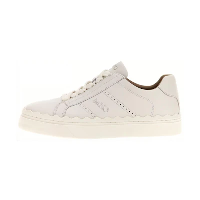 (W) Chloé Perforated Calfskin Lauren Sneakers 'White'