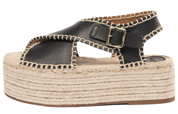 (Women) Chloe Lucinda Platform Espadrille Sandal 'Black' CHC22U643Y9001