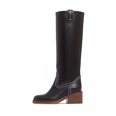 (W) Chloe Mallo High-Top Boots 'Black Calf Leather'