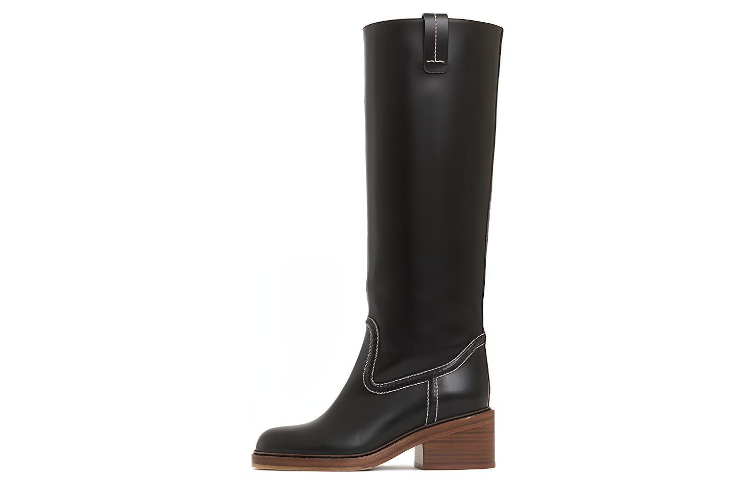 (Women) Chloe Mallo High-Top Boots 'Black Calf Leather' CHC22A684AF001