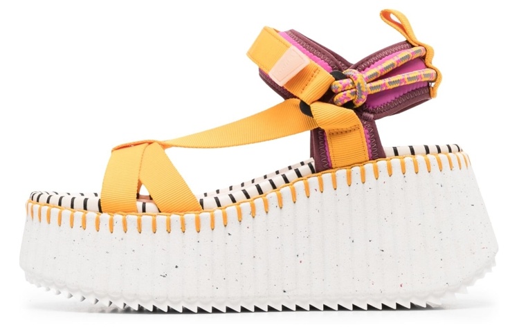 (W) Chloe Nama 'Orange Fabric Velcro'