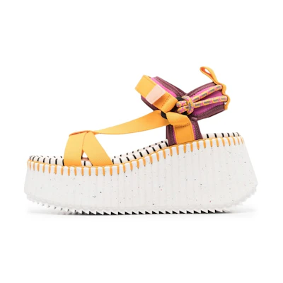 (W) Chloe Nama 'Orange Fabric Velcro'