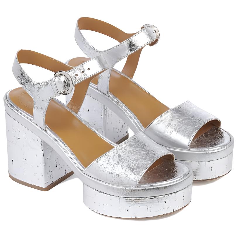 Lookbook Chloe蔻依 Odina 時尚舒適 一字帶涼鞋 女款 銀色