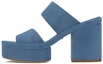 Buy (W) Sandal Tumit Tinggi Wanita Chloe Odina 'Kulit Kambing Biru' Terbuka. CHC23S784CJ484