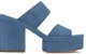 (W) Sandal Tumit Tinggi Wanita Chloe Odina 'Kulit Kambing Biru' Terbuka. CHC23S784CJ484