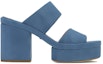 Order (W) Sandal Tumit Tinggi Wanita Chloe Odina 'Kulit Kambing Biru' Terbuka. CHC23S784CJ484