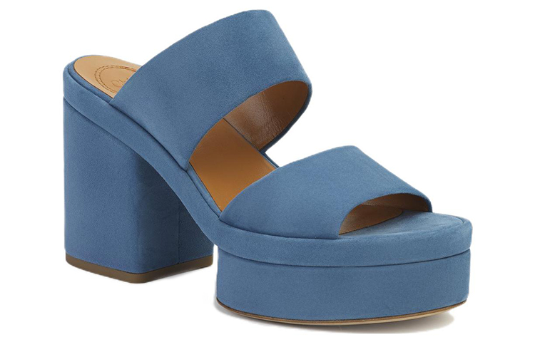 Lookbook (W) Chloe Odina Sandal Hak Tinggi Terbuka 'Kulit Kambing Biru' CHC23S784CJ484