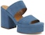 (W) Sandal Tumit Tinggi Wanita Chloe Odina 'Kulit Kambing Biru' Terbuka. CHC23S784CJ484