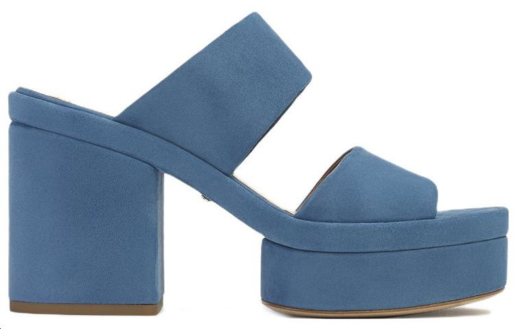 Shop (W) Chloe Odina Sandal Hak Tinggi Terbuka 'Kulit Kambing Biru' CHC23S784CJ484