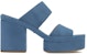 (W) Sandal Tumit Tinggi Wanita Chloe Odina 'Kulit Kambing Biru' Terbuka. CHC23S784CJ484