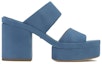 Shop (W) Sandal Tumit Tinggi Wanita Chloe Odina 'Kulit Kambing Biru' Terbuka. CHC23S784CJ484