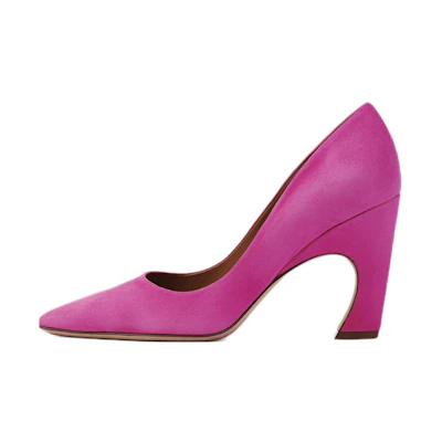 (W) Chloe Oli High Heels 'Pink Shearling Slip-On'