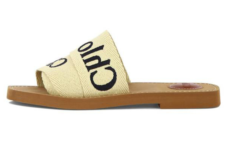 (W) Chloe Open-Toe Slide 'Fashion Yellow-Brown'