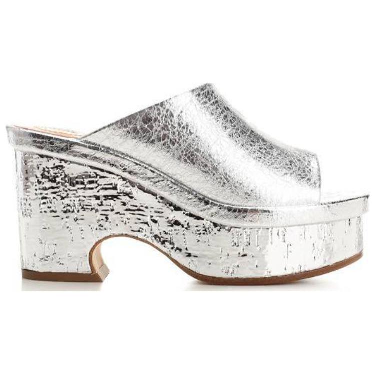 Order (W) Chloe Open Teen Chunky Hak Ronde Mule ''Zilver'' CHC23U863EM9DL