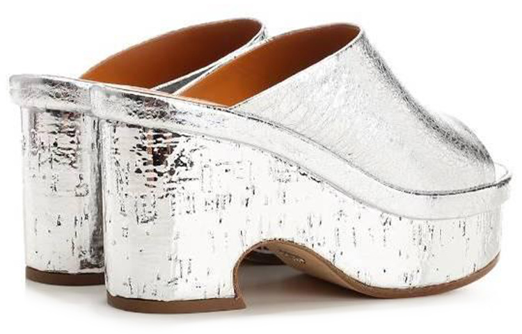 Purchase (W) Chloe Open Teen Chunky Hak Ronde Mule ''Zilver'' CHC23U863EM9DL