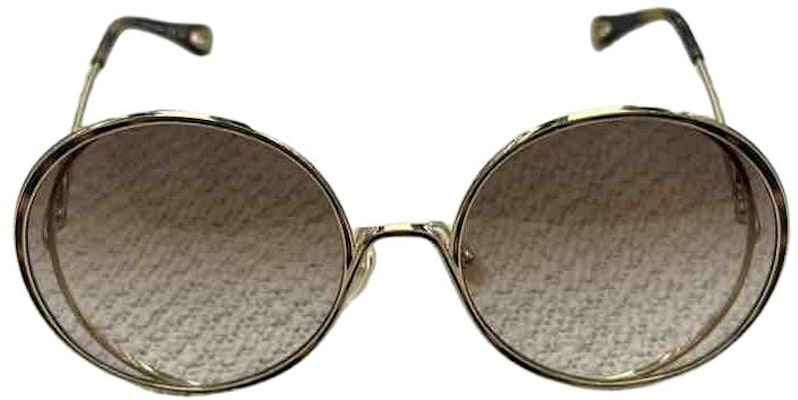 (W) クロエ オーバル ゴールド サングラス レディース ロゴ デザイン付き CH0037SA 001 Lookbook (W) クロエ オーバル ゴールド サングラス レディース ロゴ デザイン付き CH0037SA 001