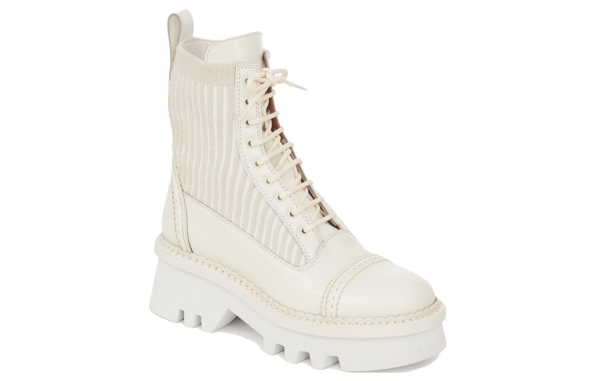 (W) Chloe Owena 'White Lace-Up Ankle Boot' 圖 3