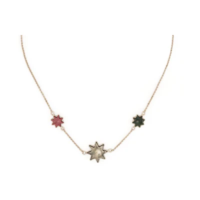 (Women) Chloe Patterned Decorative Necklace in Antique Bronze. CHC23SFO78BPR