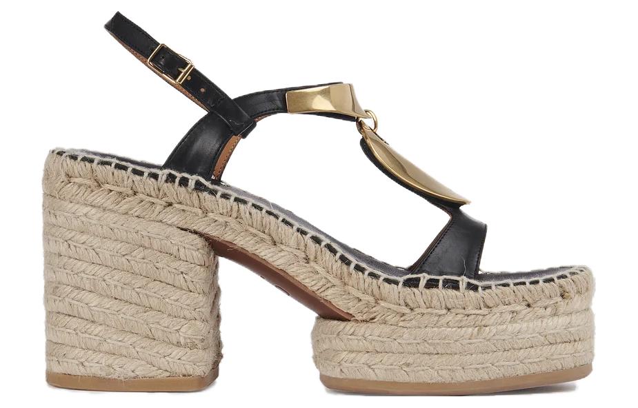 (W) Chloe Pema 'Black Peep-Toe Leather Sandals' 圖 2