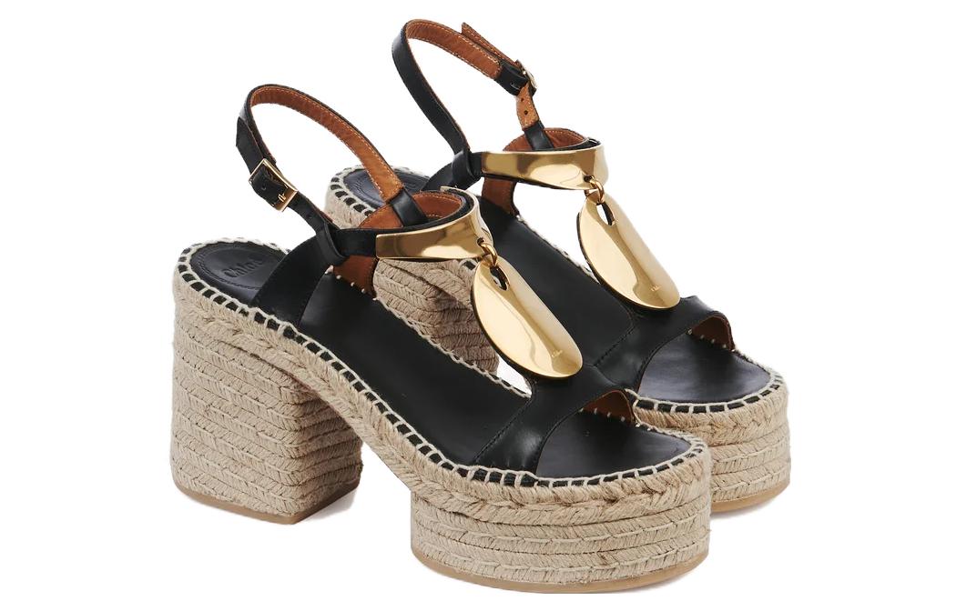 (W) Chloe Pema 'Black Peep-Toe Leather Sandals' 圖 3