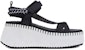 (Women) Chloe Polyester Velcro Wedge Fashion Slides 'Black and White' CHC23U870Y4001