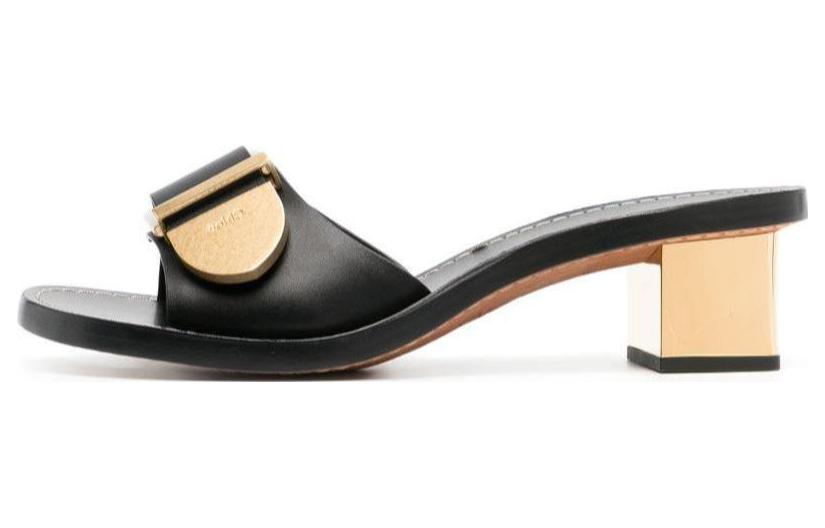 (W) Chloe Rebecca 'Black Buckle Mules'