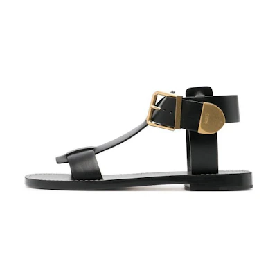 (W) Chloe Rebecca Flat Sandal 'Black Gold'