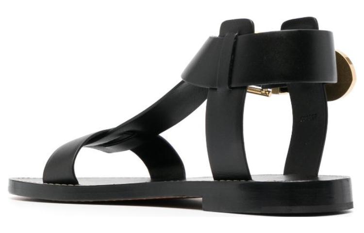 Shop (W) Sandal Rata Chloe Rebecca 'Hitam Emas' CHC23A884EX001